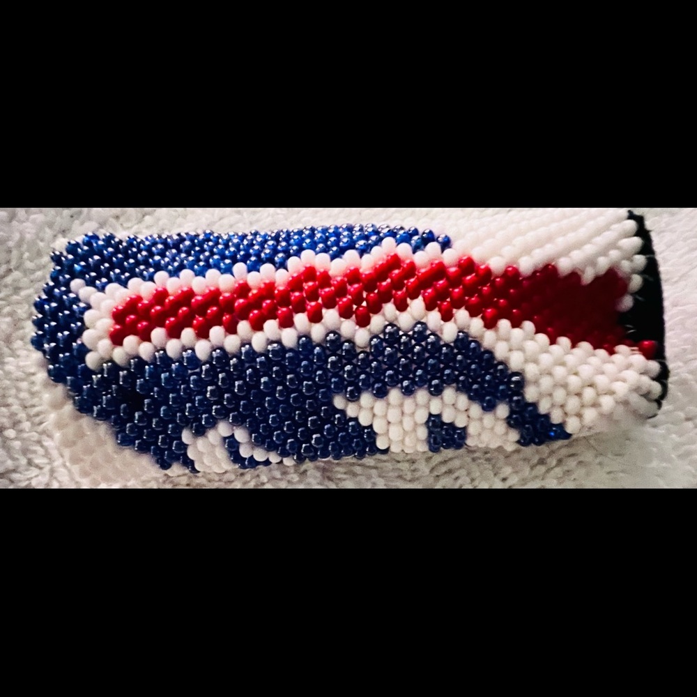 Native American beading handmade lighter case- The Bull’s football team